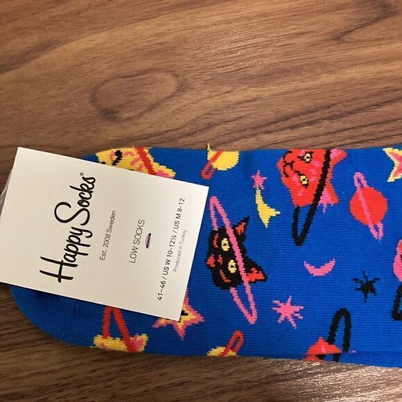 Happy Socks NEW 2 Pair. Knee sock and low sock. Fun Patterns US W 10-12.5. - Picture 5 of 6